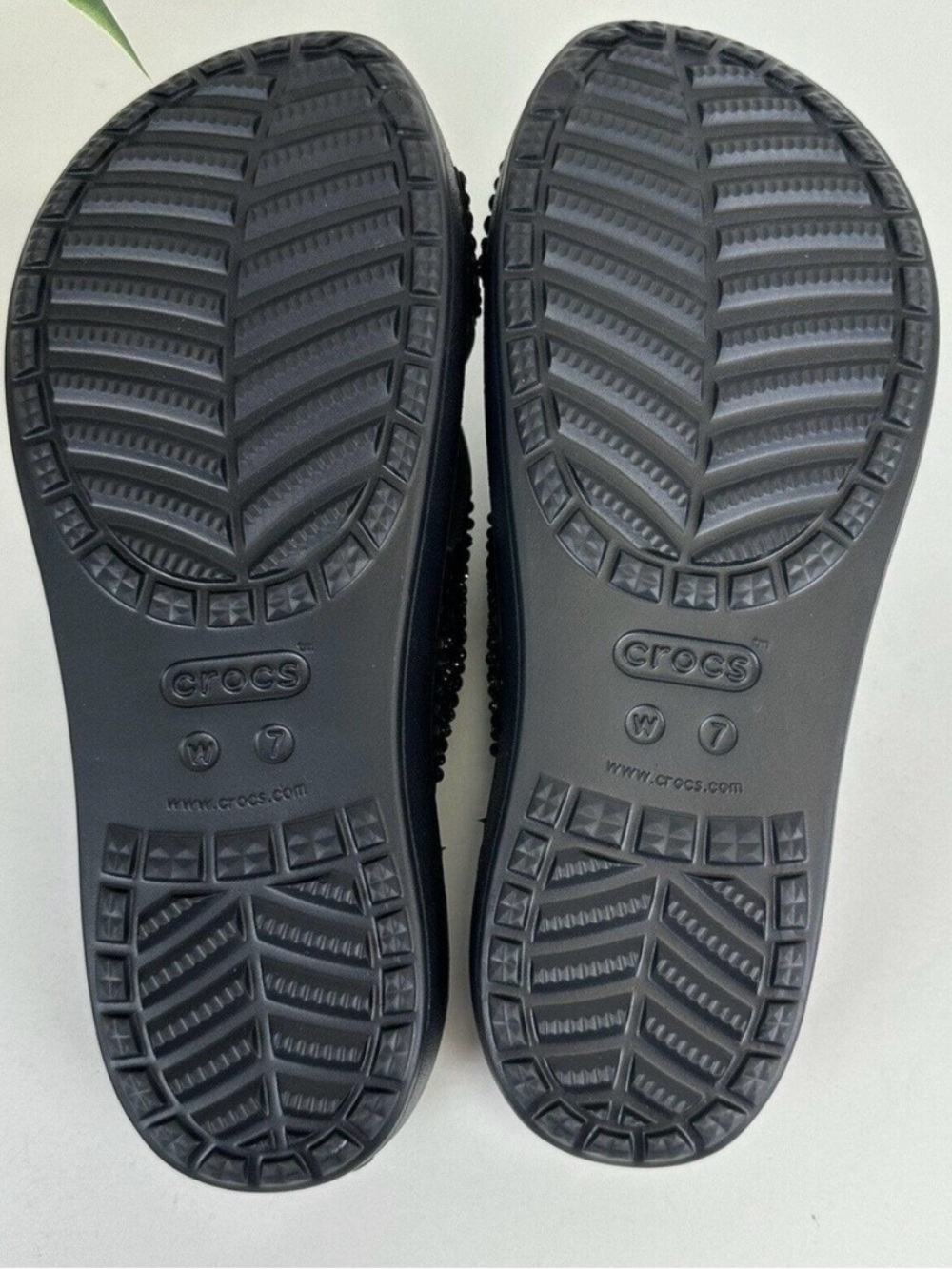 CROCS Sloane embellished Black Slide Sandals - Picture 7 of 10